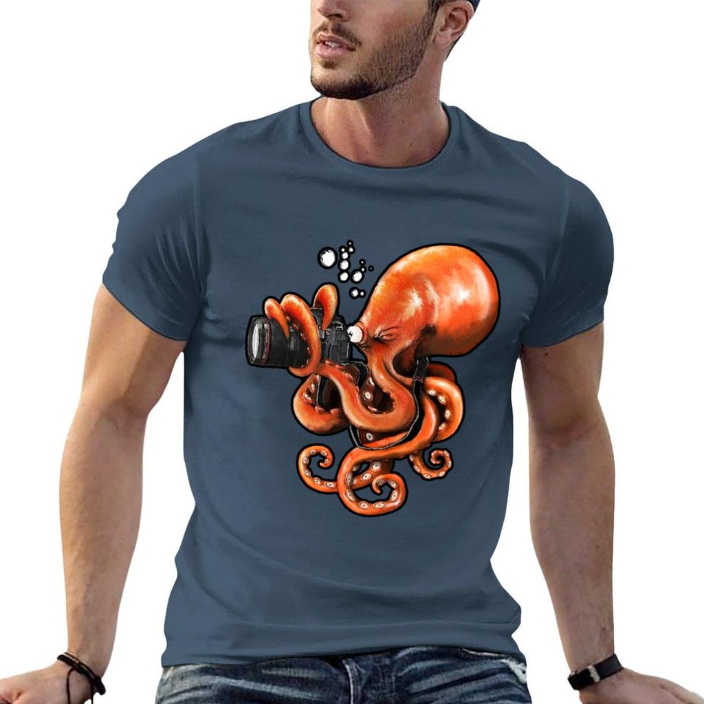 Octopus Reporter TShirt Summer Fashion Casual Tee Shirt