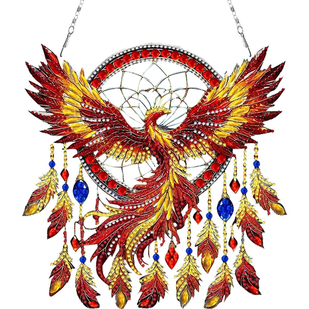 Ловец снов с животными DIY Набор для алмазной мозаики Подвеска Алмазная живопись Украшения Алмазная живопись Подвеска для подвешивания на стену, окно