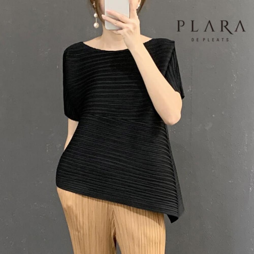 Plara Solid Round Pleated Blouse Up To 88 Pk2sbl005c