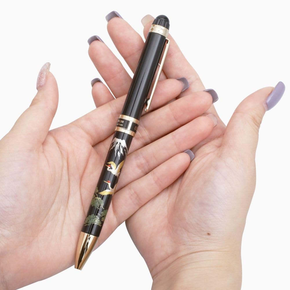 Made in PLATINUM Platinum Fountain A writing instrument with a modern design featuring Mount Fuji and Includes ballpoint black and red and mechanical