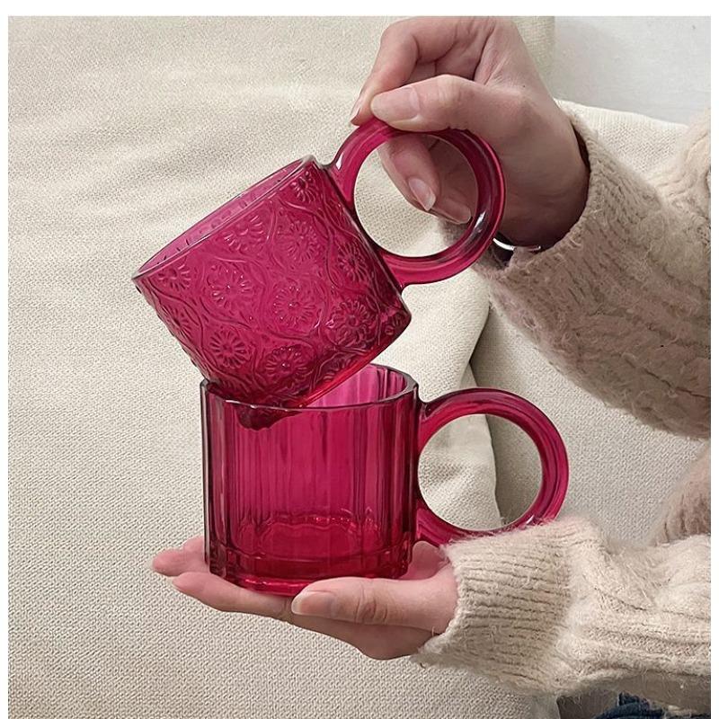 Стеклянные кружки Нишевые дизайнерские кружки с ручкой Бытовые кружкиМолочные кофейные кружки