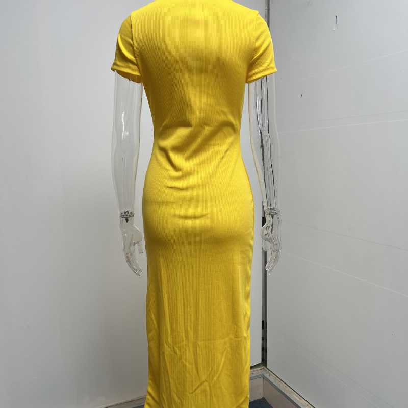 2022 Spring Summer Women's Fashion Knitted Dress Female Sexy Navel High Waist Slit Lace-up Pleated Dress Ladies Temperament Slim Long Dress