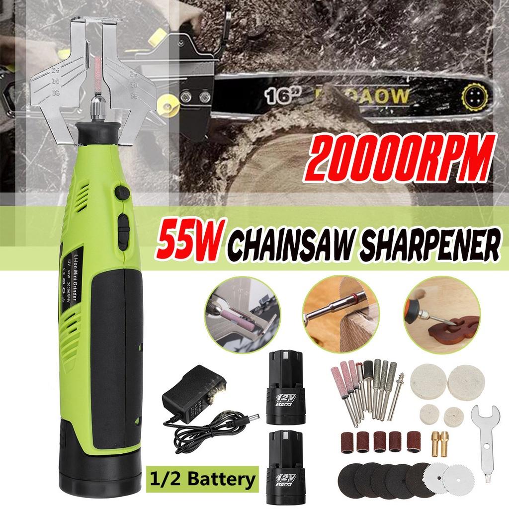 Мини беспроводная электрическая шлифовальная машина 20000 об/мин Набор для заточки цепной пилы Шлифовальная машина Перезаряжаемый инструмент для резьбы, обрезки и полировки 27,3*5 см