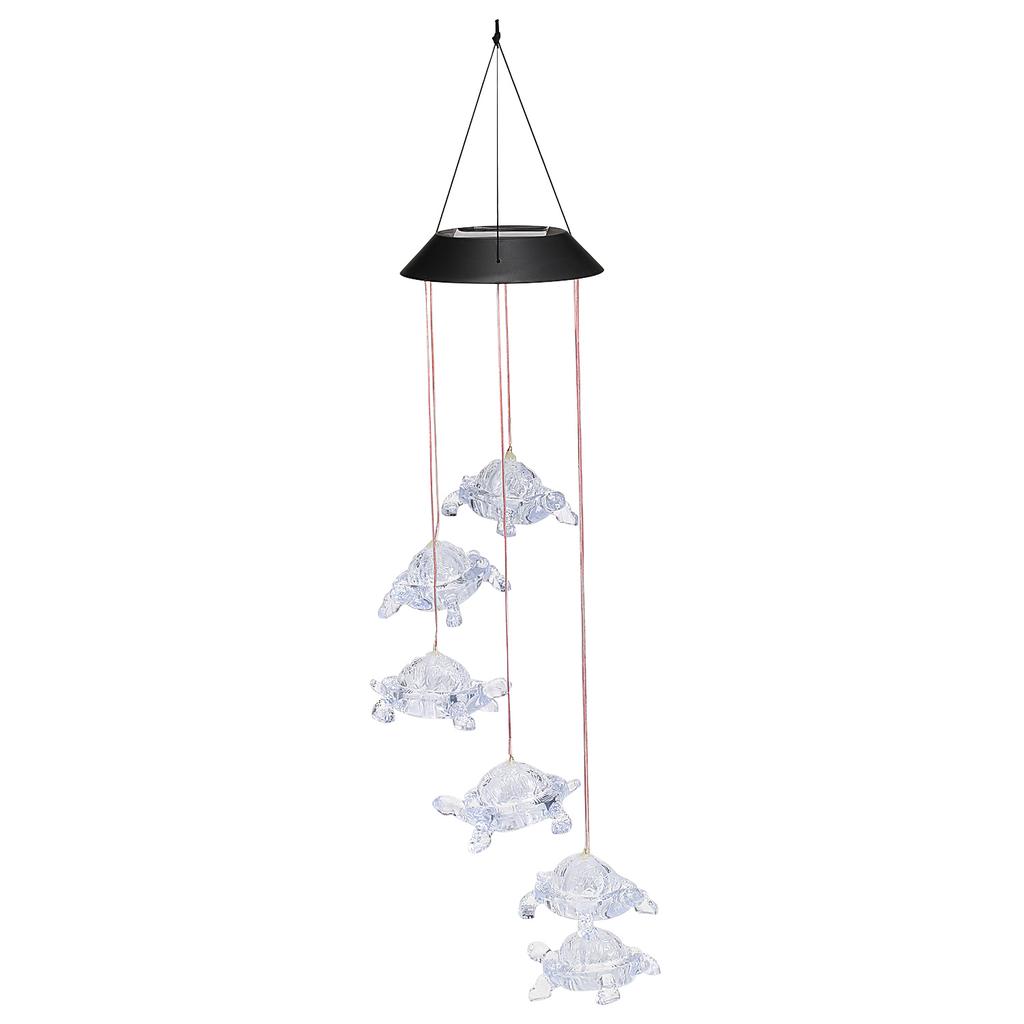 Solar Turtles Hanging Lamp Wind Chime Pendant Light IP44 Mixcolor Slow Flashing