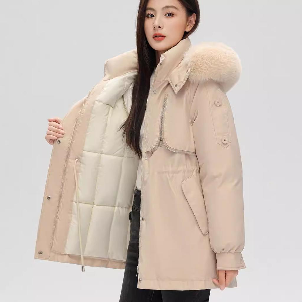 Fashion Big Fur Collar Down Cotton-padded Clothes Women's Short Winter Clothes New Small Tooling Thickened Pie Overcome Cotton-padded Jacket