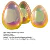 3Pcs Glowing Pearlescent Egg Decoration Battery Powered LED Light-up Egg Figurine Spring Easter Holiday Party Desktop Ornament
