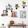 5-Tier Industrial Wall Mounted Storage Rack – Metal Frame & Wood Shelves – 44 lbs Load Capacity per Tier – Black & Brown