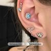 Изысканная сережка-гвоздик из циркония: Дизайн кубика сахара из титановой стали с микроинкрустацией для женщин.