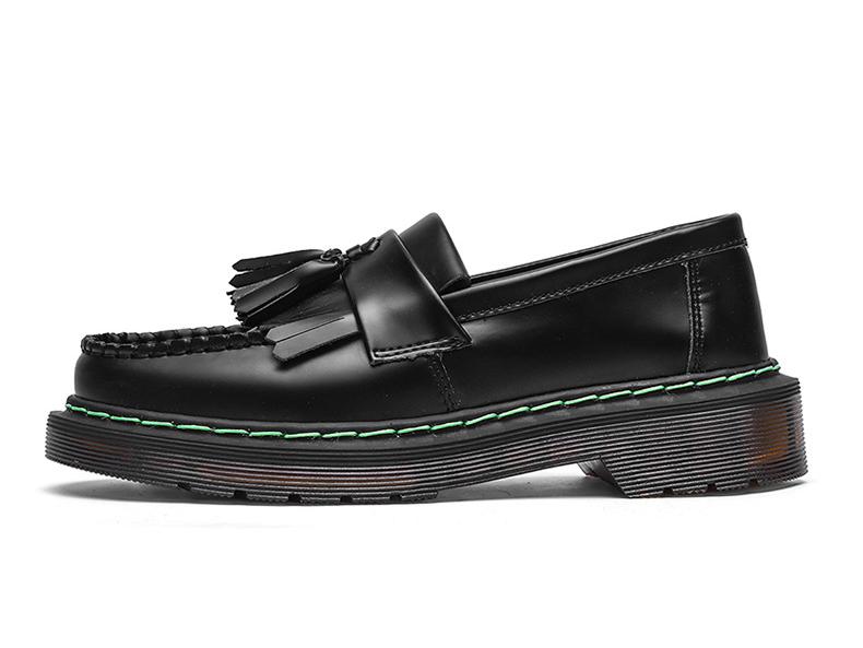 Женские универсальные кожаные лоферы и низкие ботинки Мартина с круглым носком - повседневный британский стиль