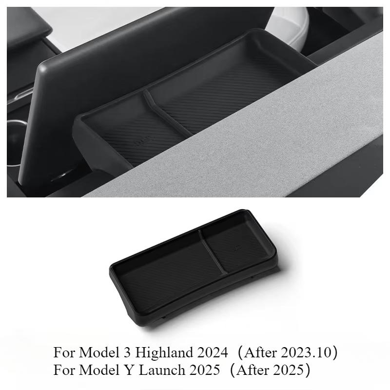 For Tesla Model 3 Highland Model Y Juniper 2025 trument Panel Storage Box Center Control Screen Rear Storage Tray Accessories