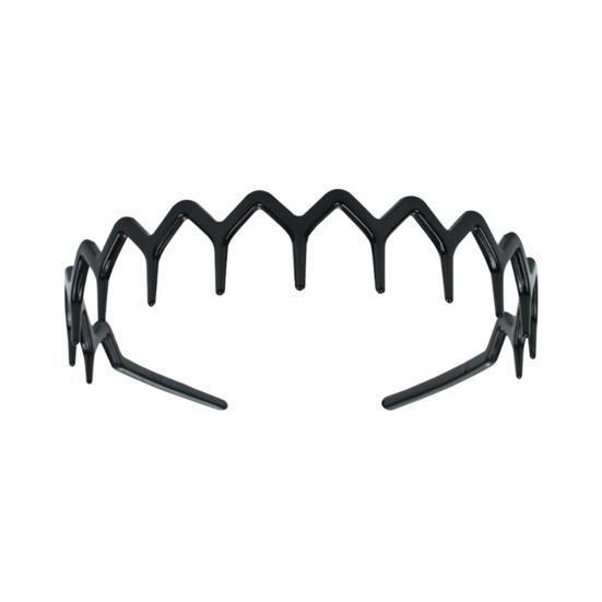 Зубчатая повязка на голову с зигзагообразным узором в форме зуба для мужчин и женщин в стиле 90-х годов, волнообразная повязка на голову с нескользящей ручкой, аксессуар для волос