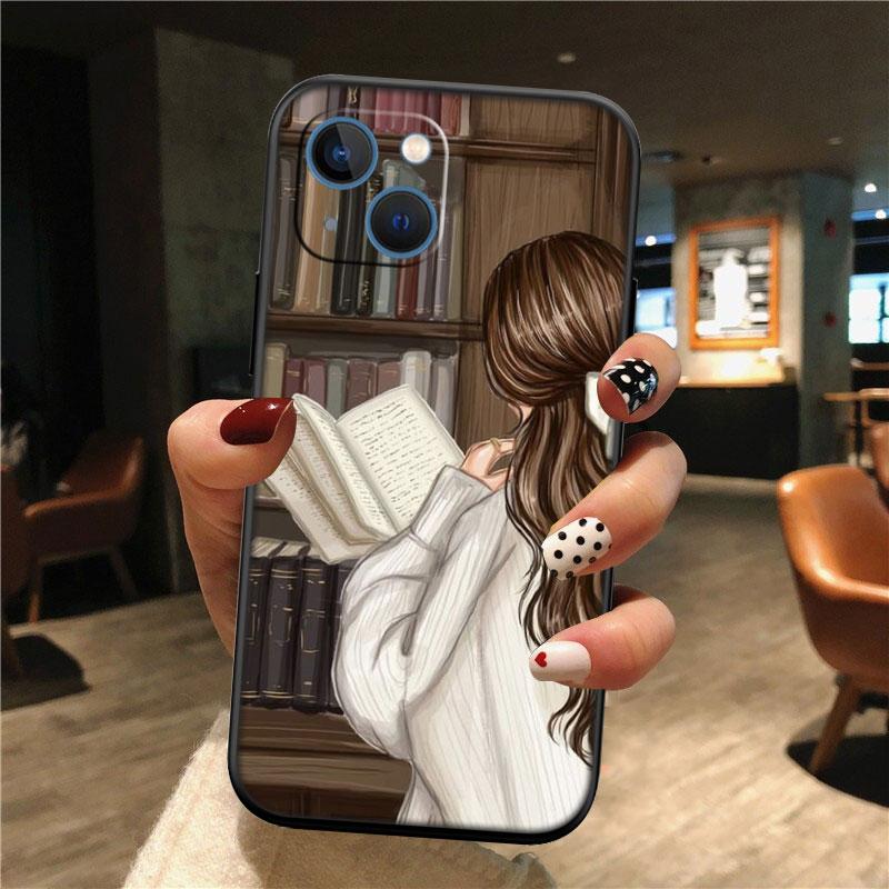 IK36 Чехол для телефона 'Девушка Кофе Книга Эстетика' для Samsung Galaxy S20 S21 S22 Ultra FE + Plus A21S A22 A24 A25 A26 A30 A30S A31