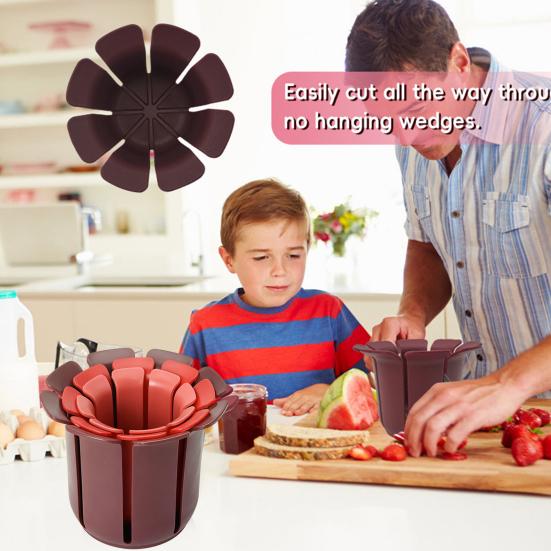 3 шт./набор Слайсер для фруктов Вложенные направляющие для нарезки Помощник для нарезки с кружевным дизайном Нож для арбуза Гаджет Штабелируемый кухонный инструмент