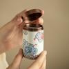 Mini Empty Tea Tin Can Ceramic Tea Packaging Box Flower Enamel Tea Canister  Home/Office/Travel