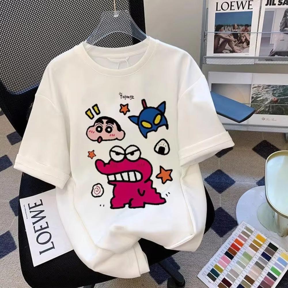Crayon Shin Chan Cotton Japanese Printed Short Sleeved Tshirt for Unisex Womens Summer New Loose Crayon Shin Chan Top
