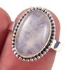 Natural Rainbow Moon Stone Gemstone Handmade 925 Sterling Silver Ring S.7 T4w69
