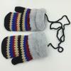 Вязаные перчатки с полосками для детей от 3 до 9 лет, теплые перчатки для мальчиков и девочек, детские осенне-зимние снежные варежки для детей