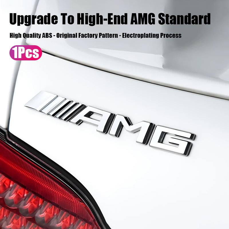 1Pcs 3D Car Letters Fender Side Emblem Badge Rear Tail Trunk Sticker Styling Accessories For Mercedes Benz AMG W205 W204 W206 W2