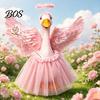 Party Goose Costume 1 Set Angel Outfit, Porch Devil Costume, Feather Wings Skirt Accessories Headband Wand Set, Fits Statue for Home Yard Lawn