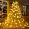 Cross-Border LED String Lights: Christmas Wreath Fairy Lights, Tree Topper, Low Voltage Waterfall Flowing Decorative Lights.