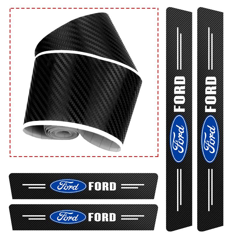 Car Carbon Fiber Trunk Stickers Car Threshold Sticker For Ford Focus Fiesta Mondeo Explorer Transit Fusion Auto Decorative Decal APV1