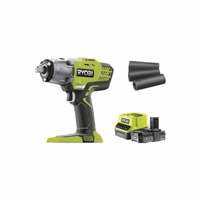RYOBI - 18V ONE+ Ударный гайковерт - 3 режима - квадратный привод 1/2" + аккумулятор 2 Ач, сумка и; Адаптер 1/4'' - R18IW3-120S
