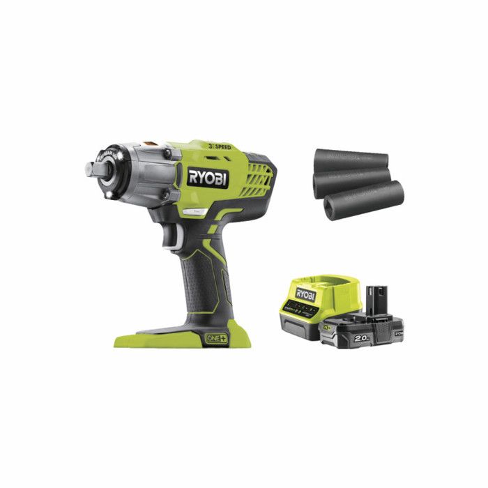 RYOBI - 18V ONE+ Impact Wrench - 3 Modes - 1/2" Square Drive + 2 Ah Battery, Bag &; 1/4'' Adapter - R18IW3-120S