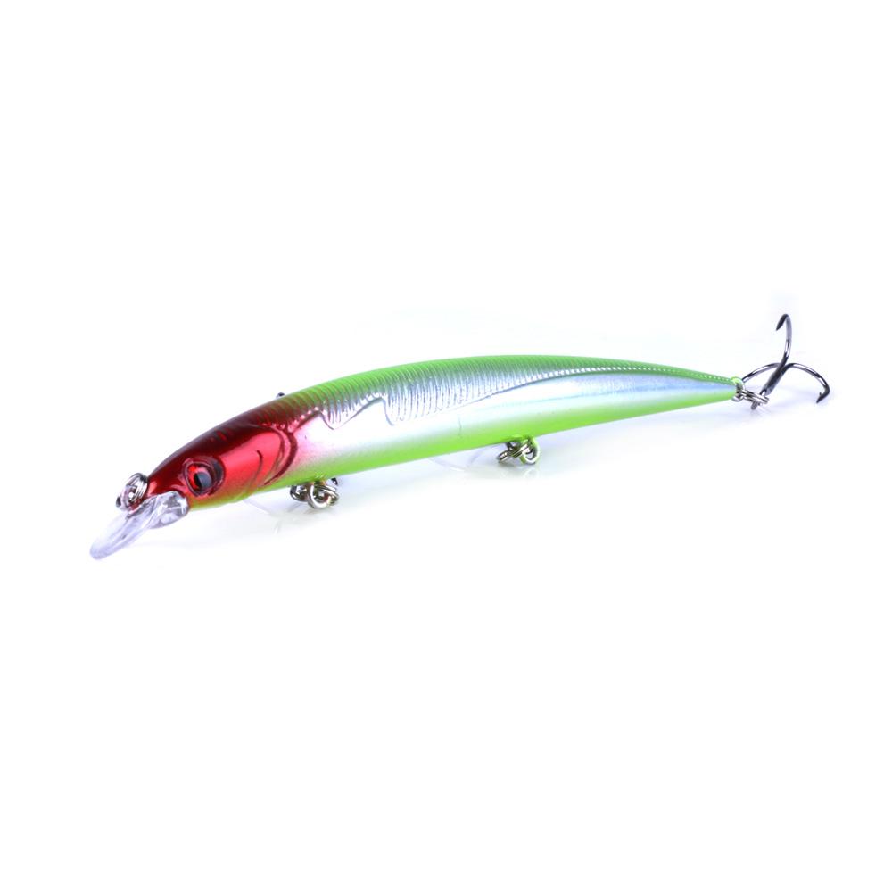 1pc Lifelike Pike Perch Lure Hengjia Plastic Wobbler Minnow Fishing Lure with 3D Eyes 0.47oz/5.3''