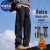 NASA MARVEL Men's Fleece-Lined Wide-Leg Straight Jeans