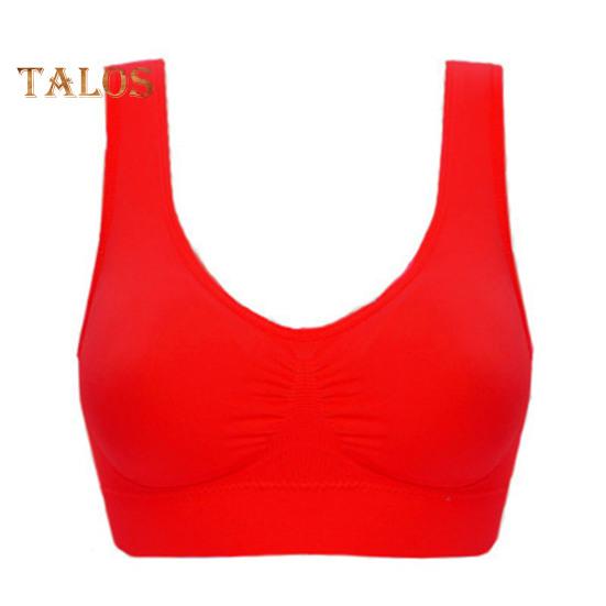 Бесшовные спортивные бюстгальтеры для женщин, большой размер, беспроводной бюстгальтер, майка со съемными подушечками, эластичный бюстгальтер для йоги