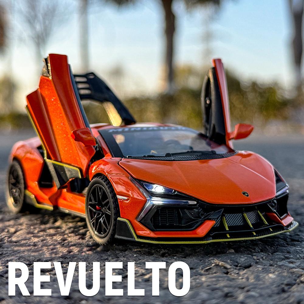 1:Масштаб 32 Модели спортивных автомобилей Mansory Revuelto 720S Игрушка Сплав Литье под давлением Резиновые шины Двери открываются Миниатюрные украшения для суперкаров