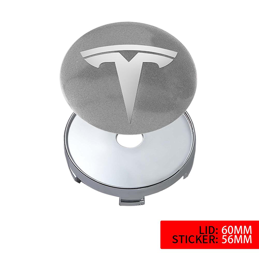 4pcs 56/60mm Car Wheel Center Cover Sticker Tire Hub Cap Badge Covers For Tesla Model 3 Model S Model X Model Y Coil Accessories