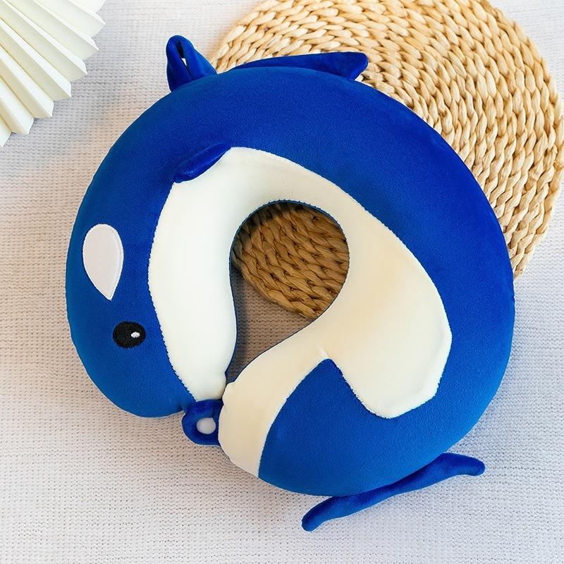 Подушка для путешествий, Подушка для шеи, Поддержка шеи, головы и подбородка, Милая дорожная подушка для шеи с рисунком для мальчиков и девочек, Дорожные аксессуары для самолета, автомобиля, откидывания