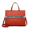 Summer New Large Capacity Tote Bag Beautiful Orange Fashion Letter Female Handbag High-end PU Retro Texture Single Shoulder Bags for Women's Day Gifts