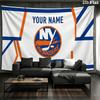 Custom Name,New York Islanders Wall tapestry, aesthetic printed fabric blanket, suitable for bedroom, living room, and home decor.
