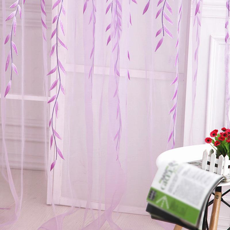 1 шт., занавеска на окно, прозрачные шторы, декор окна, вуаль, шторы в пасторальном стиле, плетеные листья