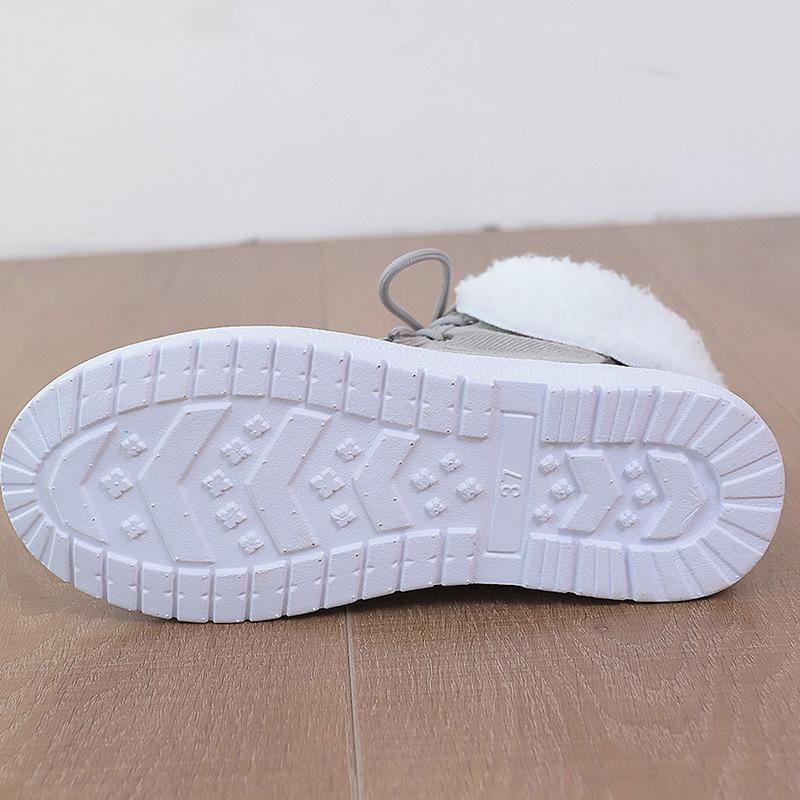 Осенне-зимние замшевые зимние сапоги для женщин Cross-Border большого размера из бархата с круглым носком и высоким берцем, с плоской подошвой, хлопковые сапоги 36-43