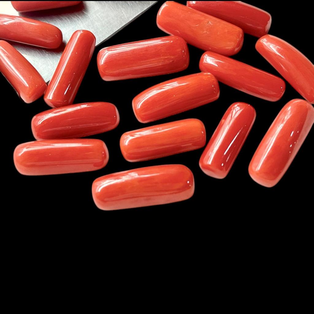 Натуральный красный коралл Драгоценный камень Коралловая капсула Полированный, Красный коралл Капсула Полированный коралл Изготовление ювелирных изделий из натурального драгоценного камня.