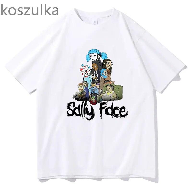2023 Sally Face TShirt Game Shirt Harajuku Anime Clothes Women Unisex Fashion Casual Short-sleeve Tees TShirt Camisetas Streetwear