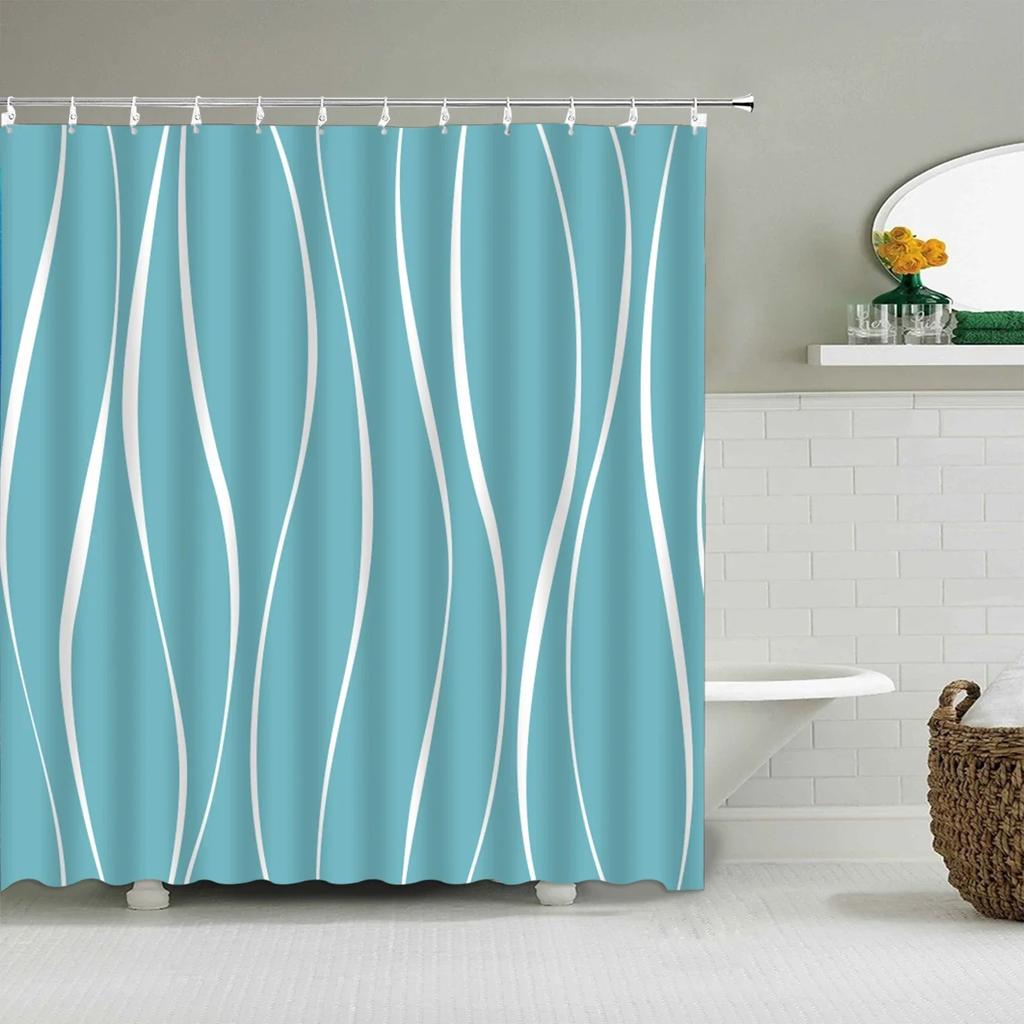 Черно-белая полосатая шторка для душа, красочная креативная геометрическая шторка для душа, современные минималистичные аксессуары для ванной комнаты, декор