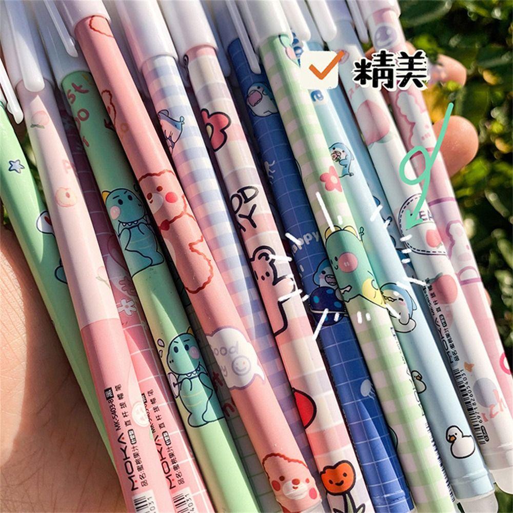 Washable Handle Press Pen Cartoons 0.5mm Erasable Pen Student Pen Neutral Erasable Pen Gel Pens