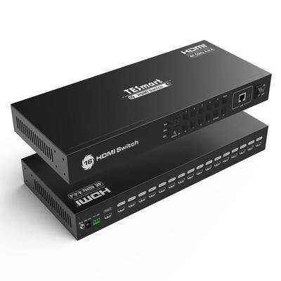 Переключатель HDMI TESmart 16 входов 1 выход Переключатель 16 портов для 16 компьютеров 1 дисплей Селектор HDMI Разделитель аудио Функция EDID LAN-порт Авто