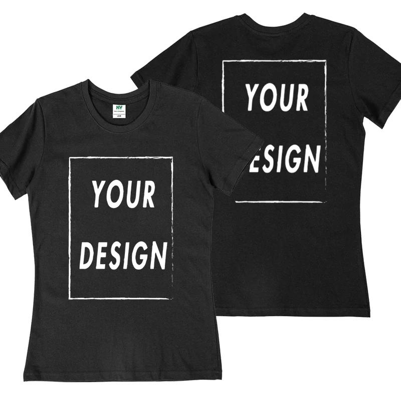DIY03 Custom Team T-shirt for Women Add Your Own Design In Front and Back Print and Text High-quality T-shirt for Men