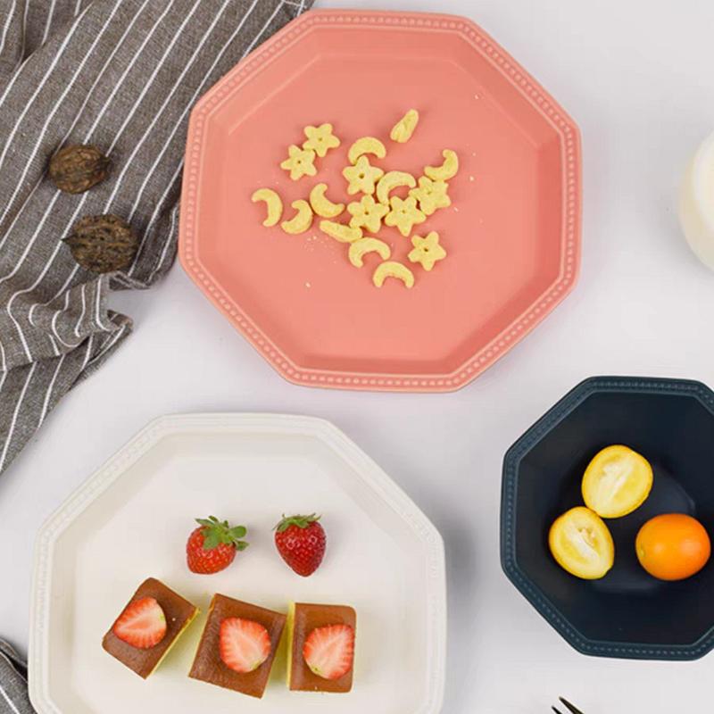 8-дюймовая цветная керамическая обеденная тарелка с геометрическим узором, поднос для десерта, послеобеденный чай, блюдце для печенья, формы для торта, пригодные для использования в микроволновой печи
