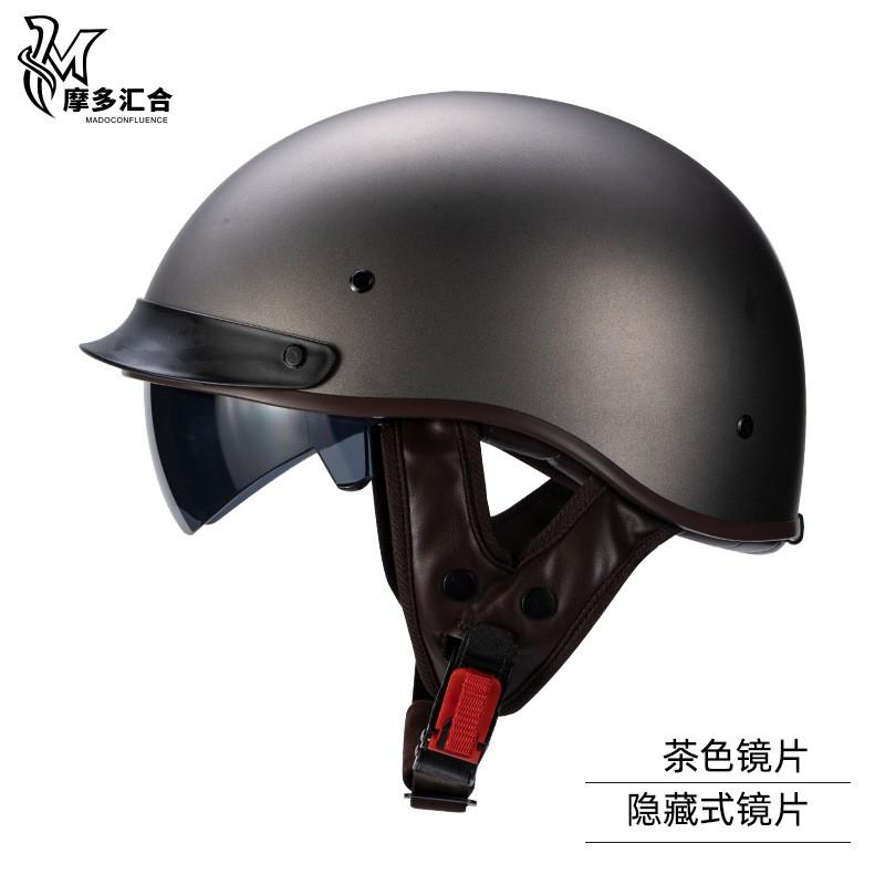 Vintage Style Half Face Motorcycle Helmet ABS Material 3C Certified Unisex Scooter Moped Riding