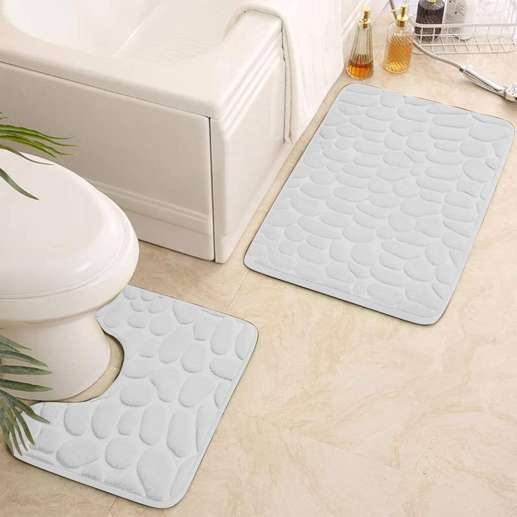 Нескользящий коврик для ванной 50 х 80 см и коврик для туалета 50 х 40 см, набор ковриков для ванной из 2 предметов, мягкий коврик для ванной, моющиеся коврики для ванной комнаты