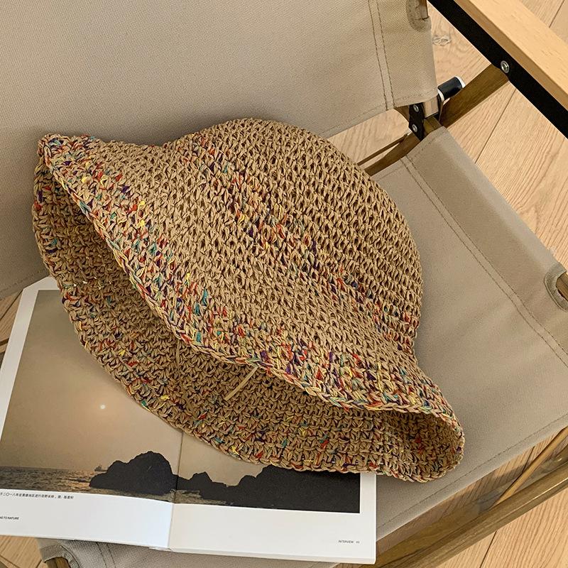 Соломенная шляпа-ведро, женская летняя дышащая шляпа с большими полями, солнцезащитная, для моря