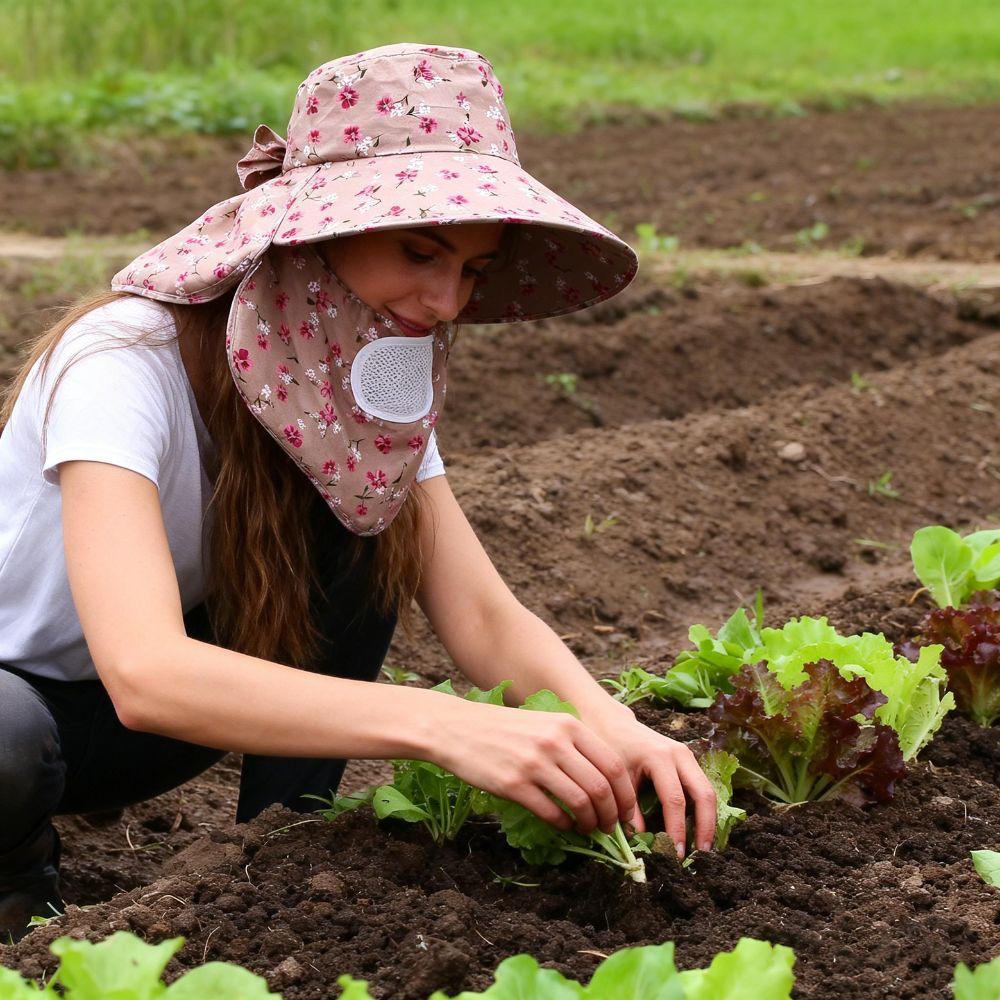 Fordable Sun Hat Wide Brim Agricultural Work Cap Portable Basin Cap  Women