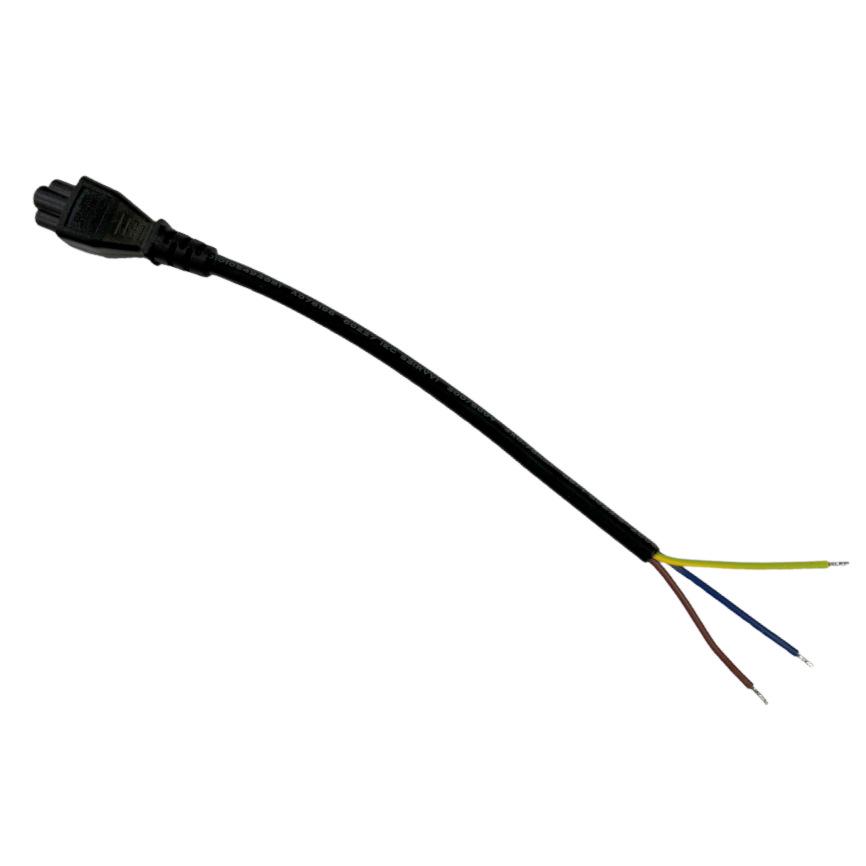 16A Temperature-Controlled Power Cord with Single Plug & TPE Ring Terminal, XH2.54 Connector, 0.3m, Black