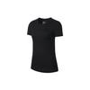 Solid Color Crew Neck Short Sleeve T-Shirt Women Tops Black 836327-010